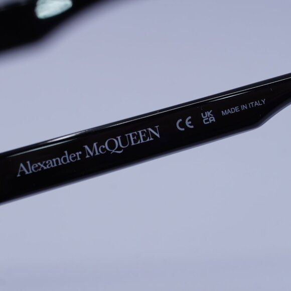 Alexander McQueen AM0349SA 001 Sunglasses Black Round Frame, Grey Lenses - Picture 6 of 8